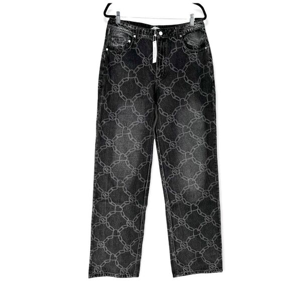 Racer Worldwide Men's Laser Engraved Monogram Jeans - 34 - Picture 2 of 8